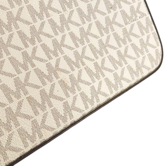 MICHAEL KORS Shoulder Bag PVC white MK Signature logoMetal Women Used Authentic