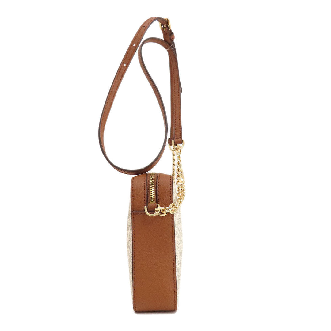 MICHAEL KORS Shoulder Bag PVC white MK Signature logoMetal Women Used Authentic