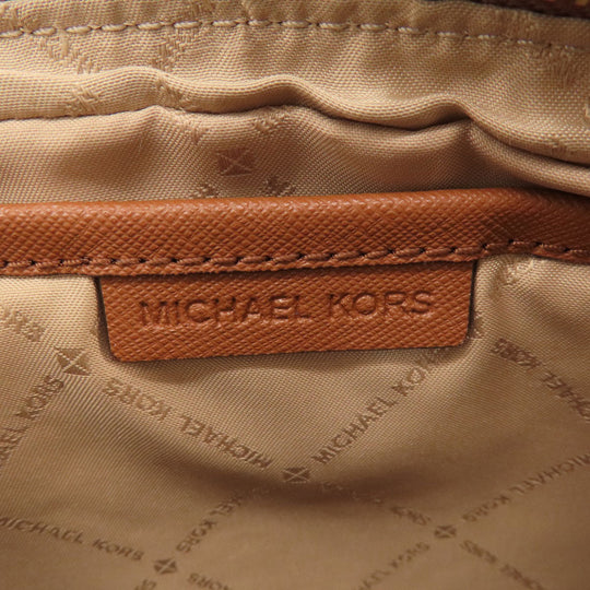 MICHAEL KORS Shoulder Bag PVC white MK Signature logoMetal Women Used Authentic