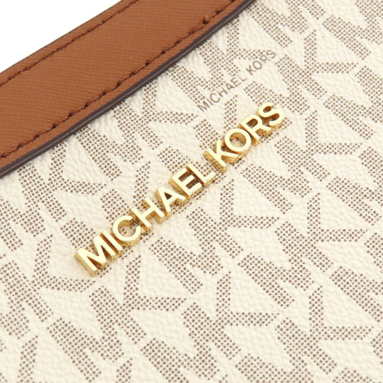 MICHAEL KORS Shoulder Bag PVC white MK Signature logoMetal Women Used Authentic