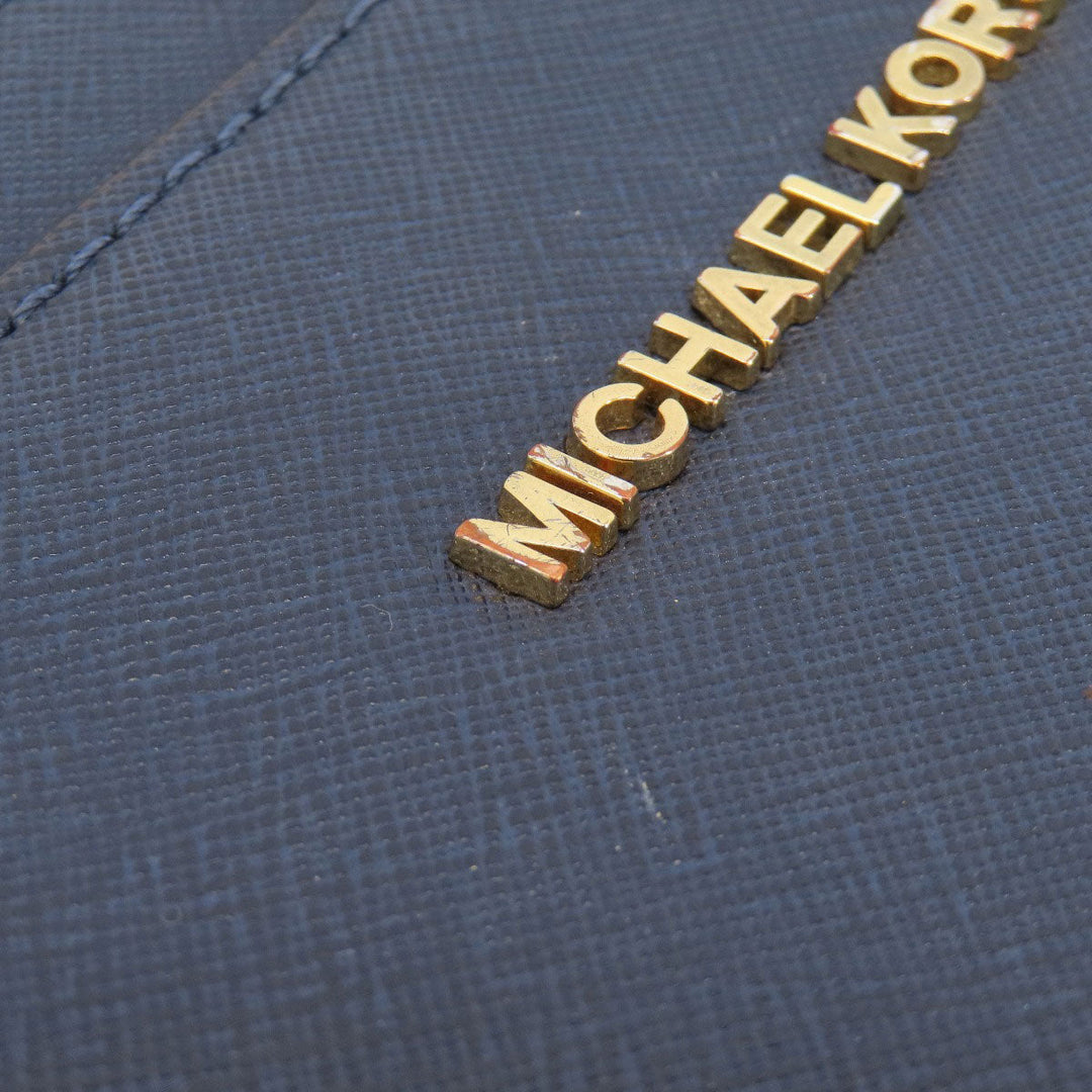 MICHAEL KORS Shoulder Bag PVC Navy logo Women Used Authentic
