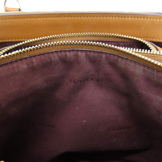 COACH Handbag 56839 leather Brown logoMetal 2WAY Women Used Authentic