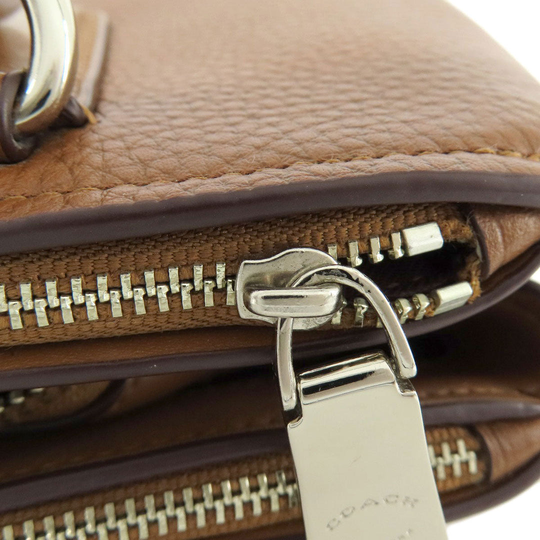 COACH Handbag 56839 leather Brown logoMetal 2WAY Women Used Authentic