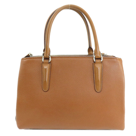 COACH Handbag 56839 leather Brown logoMetal 2WAY Women Used Authentic