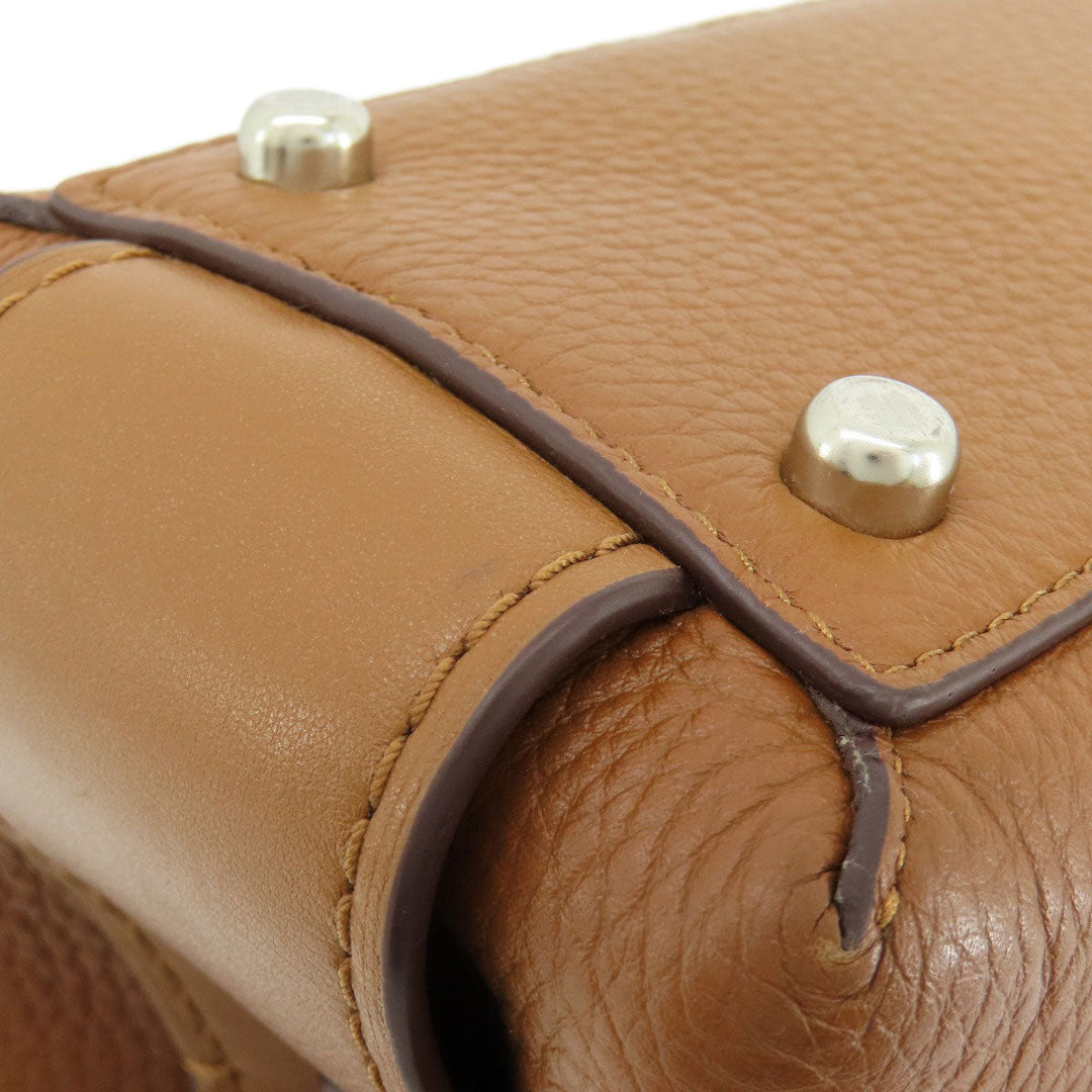 COACH Handbag 56839 leather Brown logoMetal 2WAY Women Used Authentic