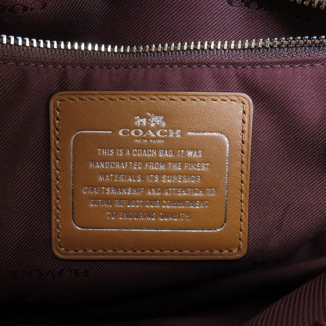 COACH Handbag 56839 leather Brown logoMetal 2WAY Women Used Authentic