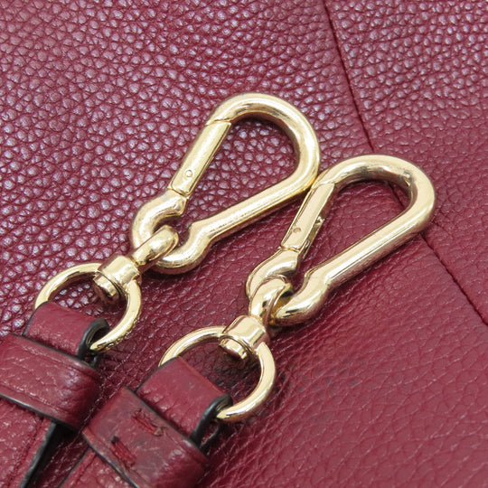 COACH Handbag 34340 leather Red 2WAY Women Used Authentic