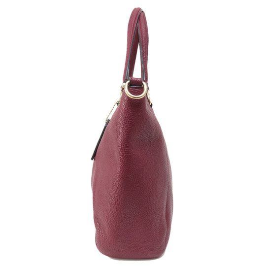 COACH Handbag 34340 leather Red 2WAY Women Used Authentic