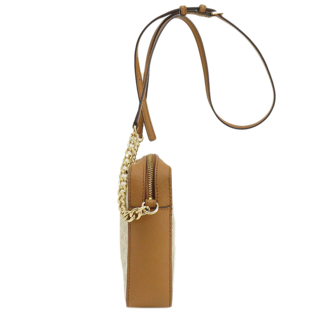 MICHAEL KORS Shoulder Bag PVC white MK signature Women Used Authentic
