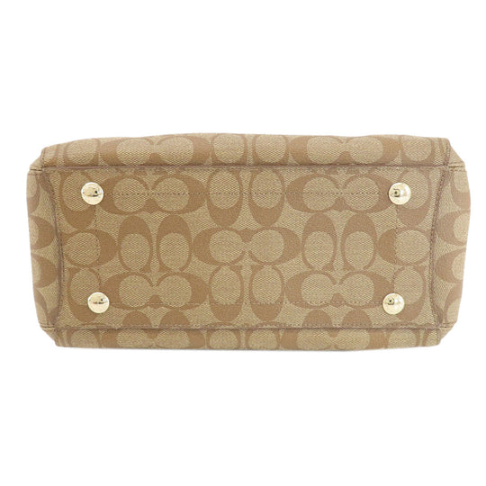 COACH Handbag F34605 PVC Brown Signature 2WAY Women Used Authentic