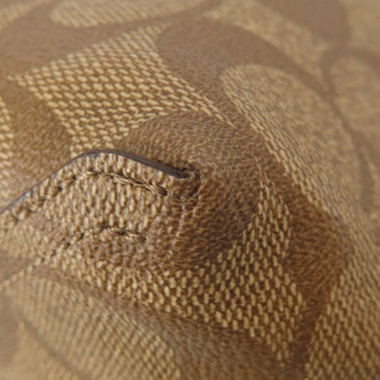 COACH Tote Bag PVC Brown Reversible Signature Women Used Authentic