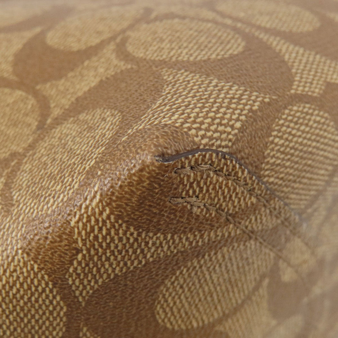 COACH Tote Bag PVC Brown Reversible Signature Women Used Authentic