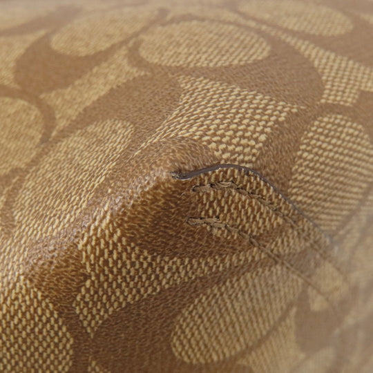 COACH Tote Bag PVC Brown Reversible Signature Women Used Authentic