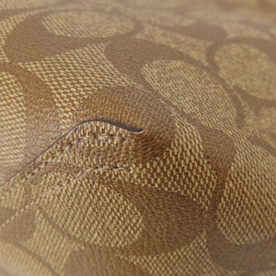 COACH Tote Bag PVC Brown Reversible Signature Women Used Authentic