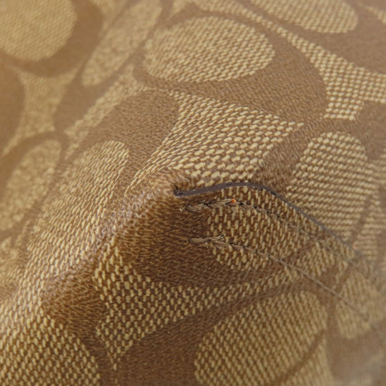 COACH Tote Bag PVC Brown Reversible Signature Women Used Authentic