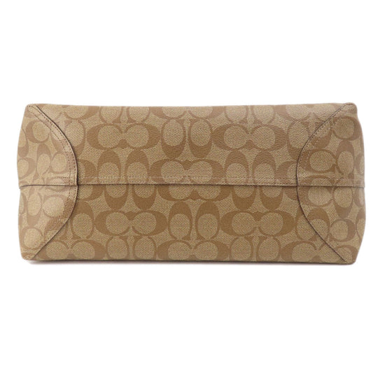 COACH Tote Bag PVC Brown Reversible Signature Women Used Authentic