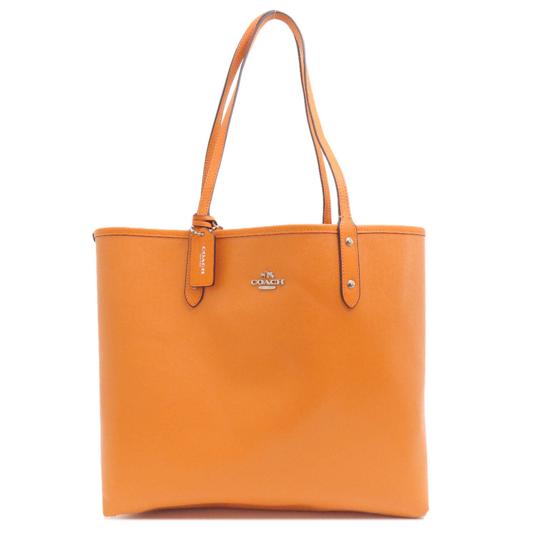 COACH Tote Bag PVC Brown Reversible Signature Women Used Authentic