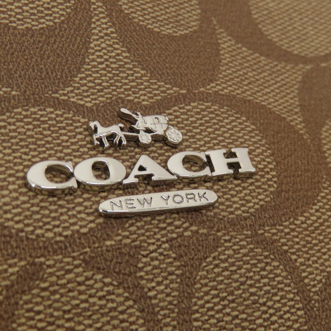 COACH Tote Bag PVC Brown Reversible Signature Women Used Authentic