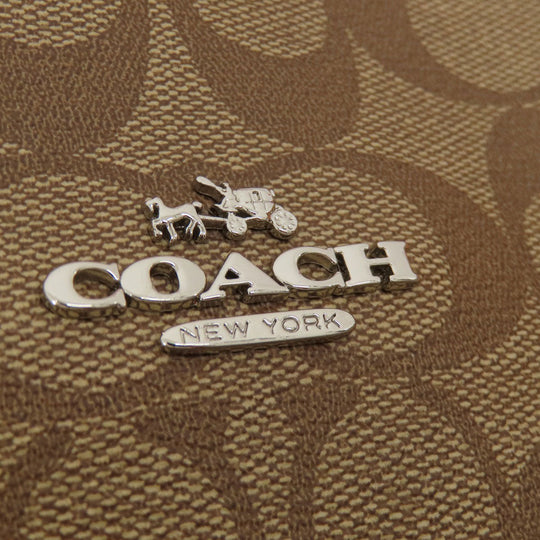 COACH Tote Bag PVC Brown Reversible Signature Women Used Authentic