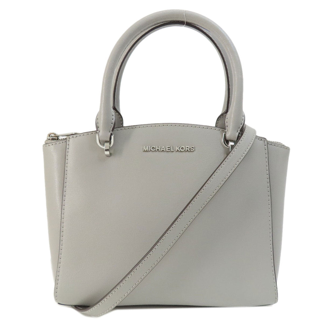 MICHAEL KORS Handbag PVC gray logoMetal 2WAY Women Used Authentic