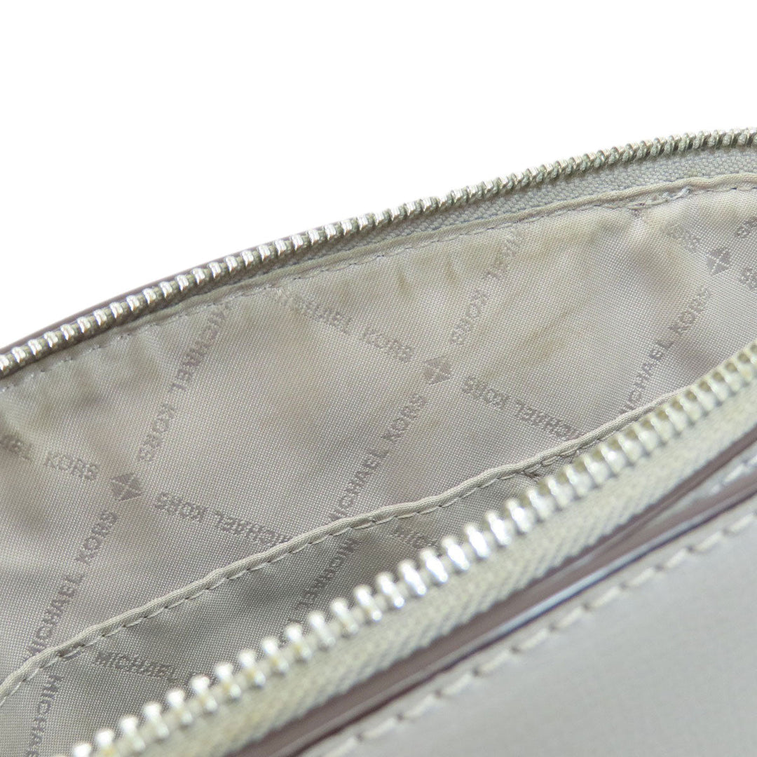 MICHAEL KORS Handbag PVC gray logoMetal 2WAY Women Used Authentic