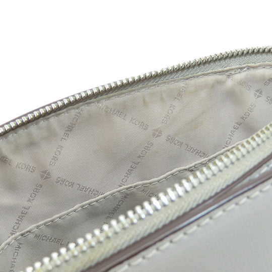 MICHAEL KORS Handbag PVC gray logoMetal 2WAY Women Used Authentic