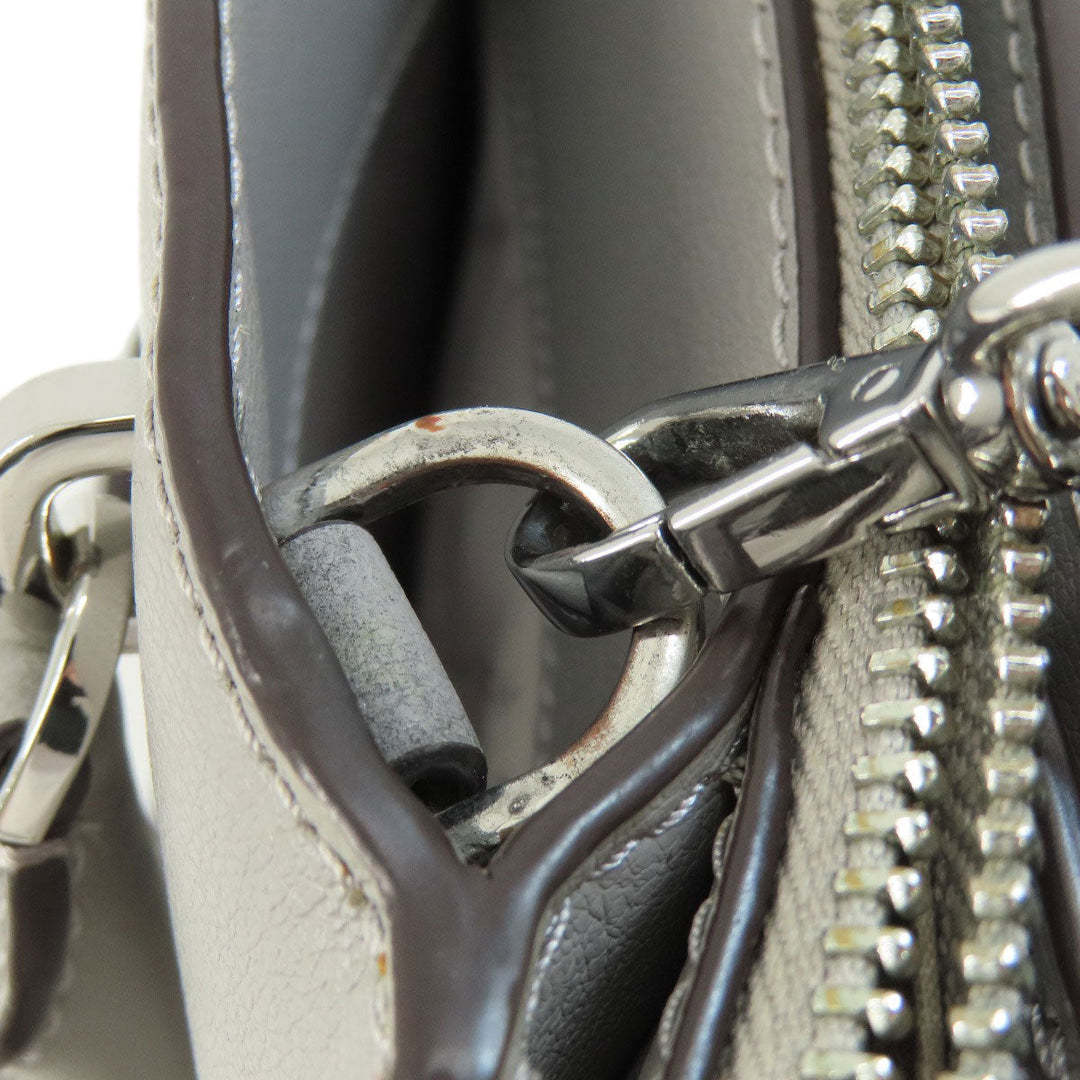 MICHAEL KORS Handbag PVC gray logoMetal 2WAY Women Used Authentic