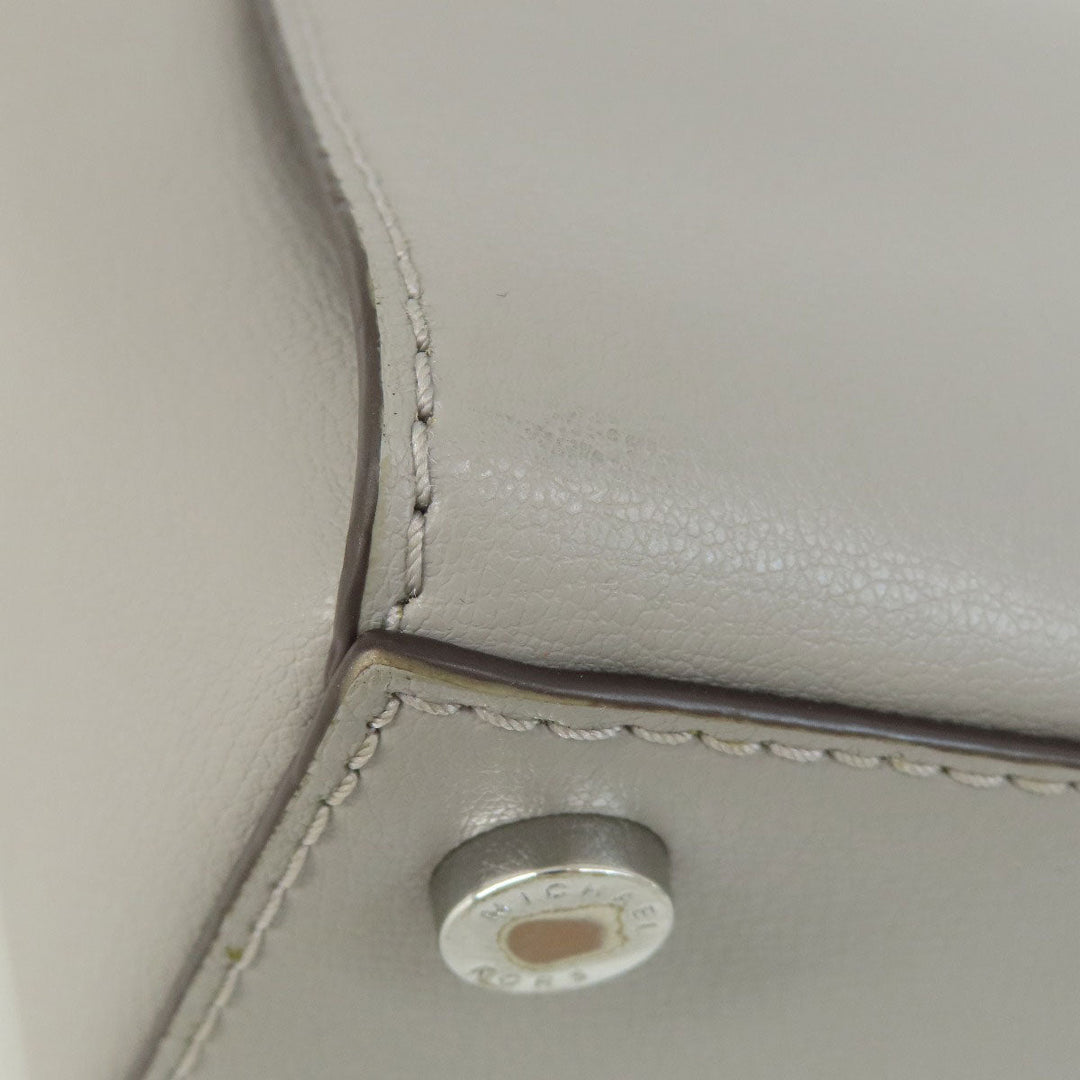 MICHAEL KORS Handbag PVC gray logoMetal 2WAY Women Used Authentic