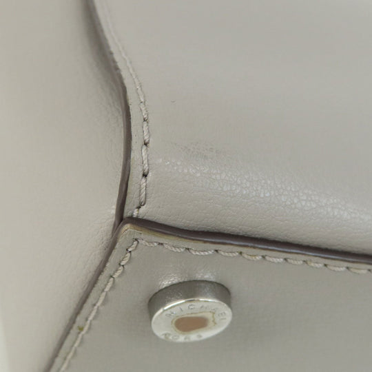 MICHAEL KORS Handbag PVC gray logoMetal 2WAY Women Used Authentic