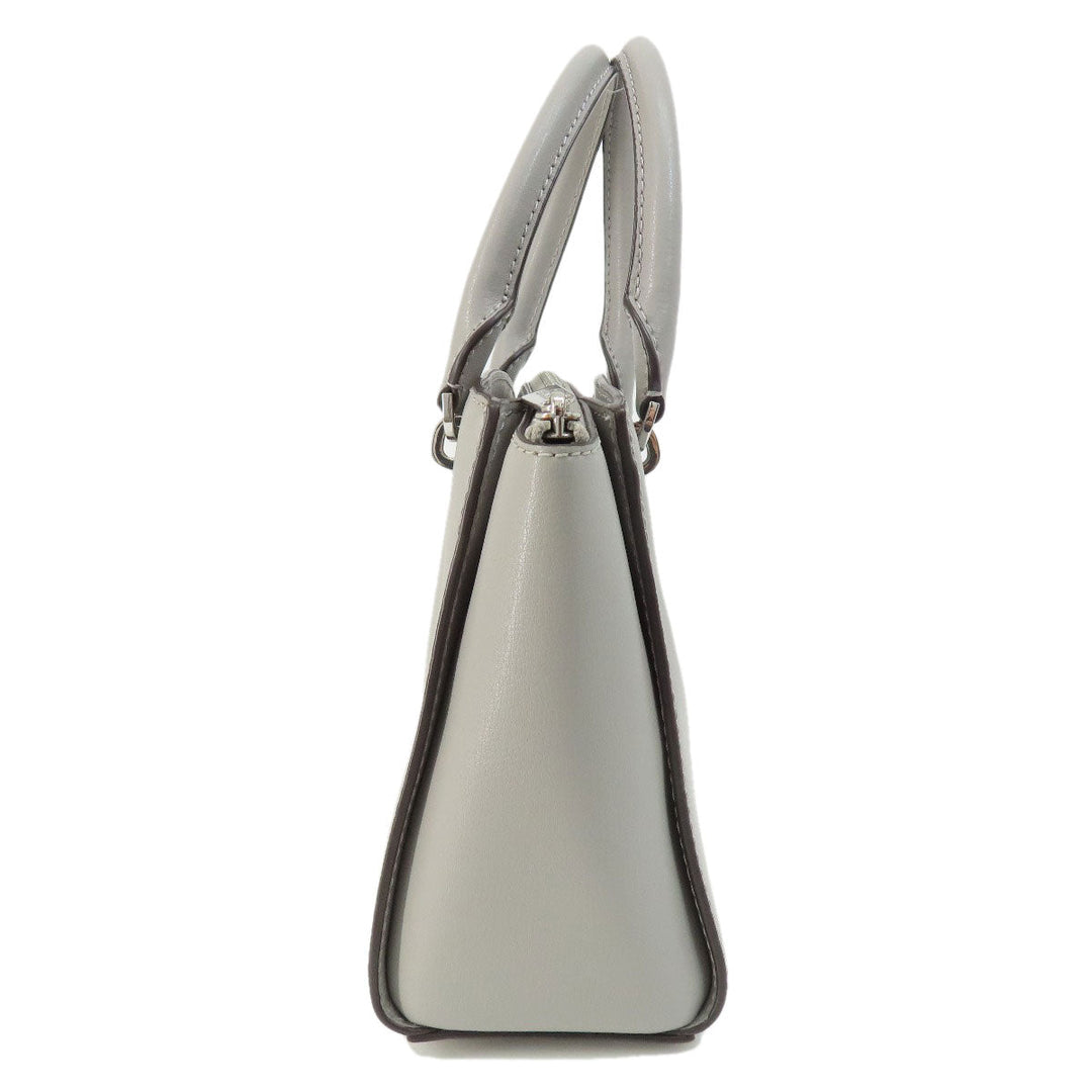MICHAEL KORS Handbag PVC gray logoMetal 2WAY Women Used Authentic