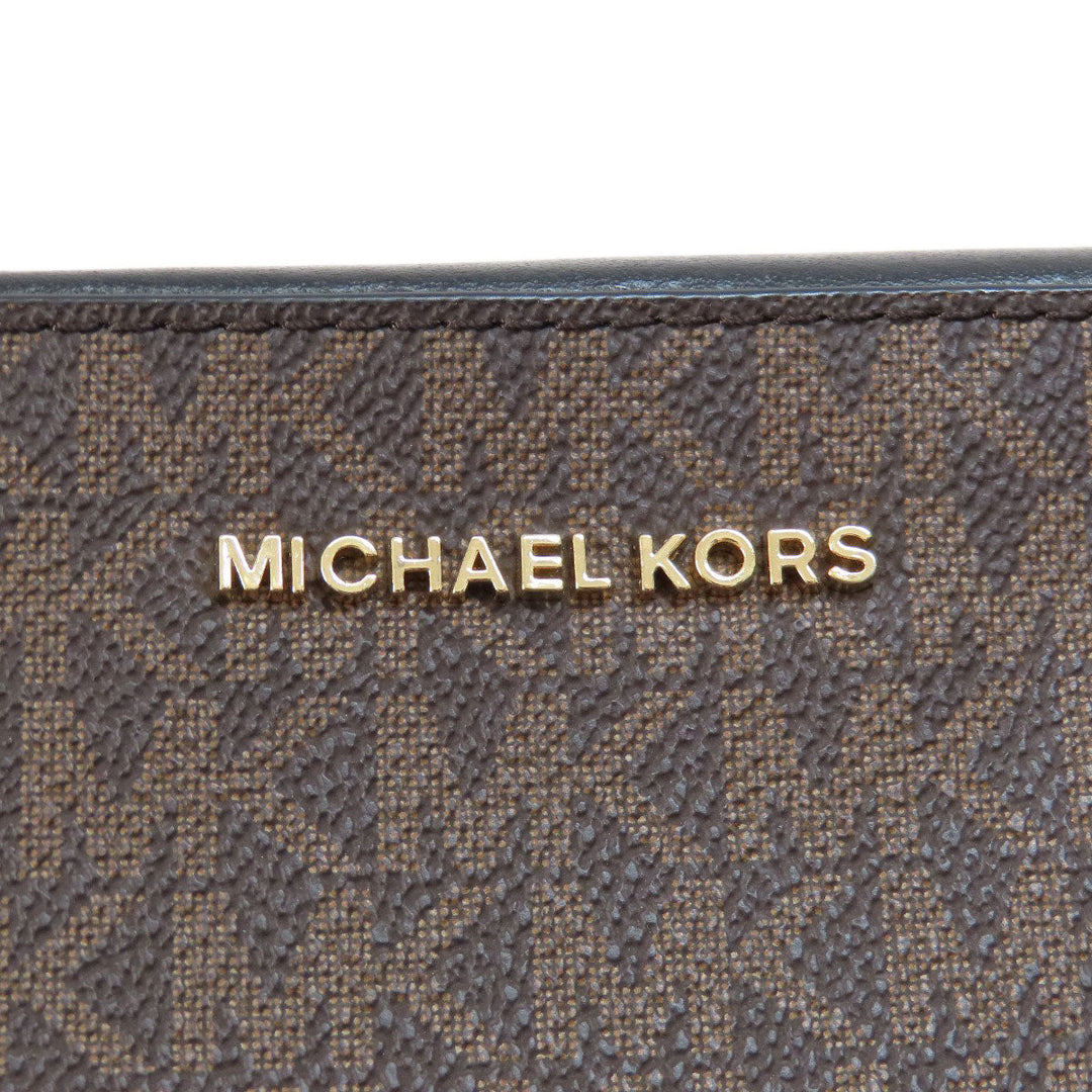 MICHAEL KORS Shoulder Bag PVC Brown MK signature Women Used Authentic