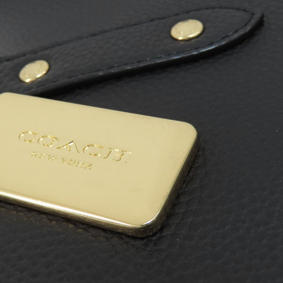 COACH Tote Bag F72673 leather black logo Women Used Authentic