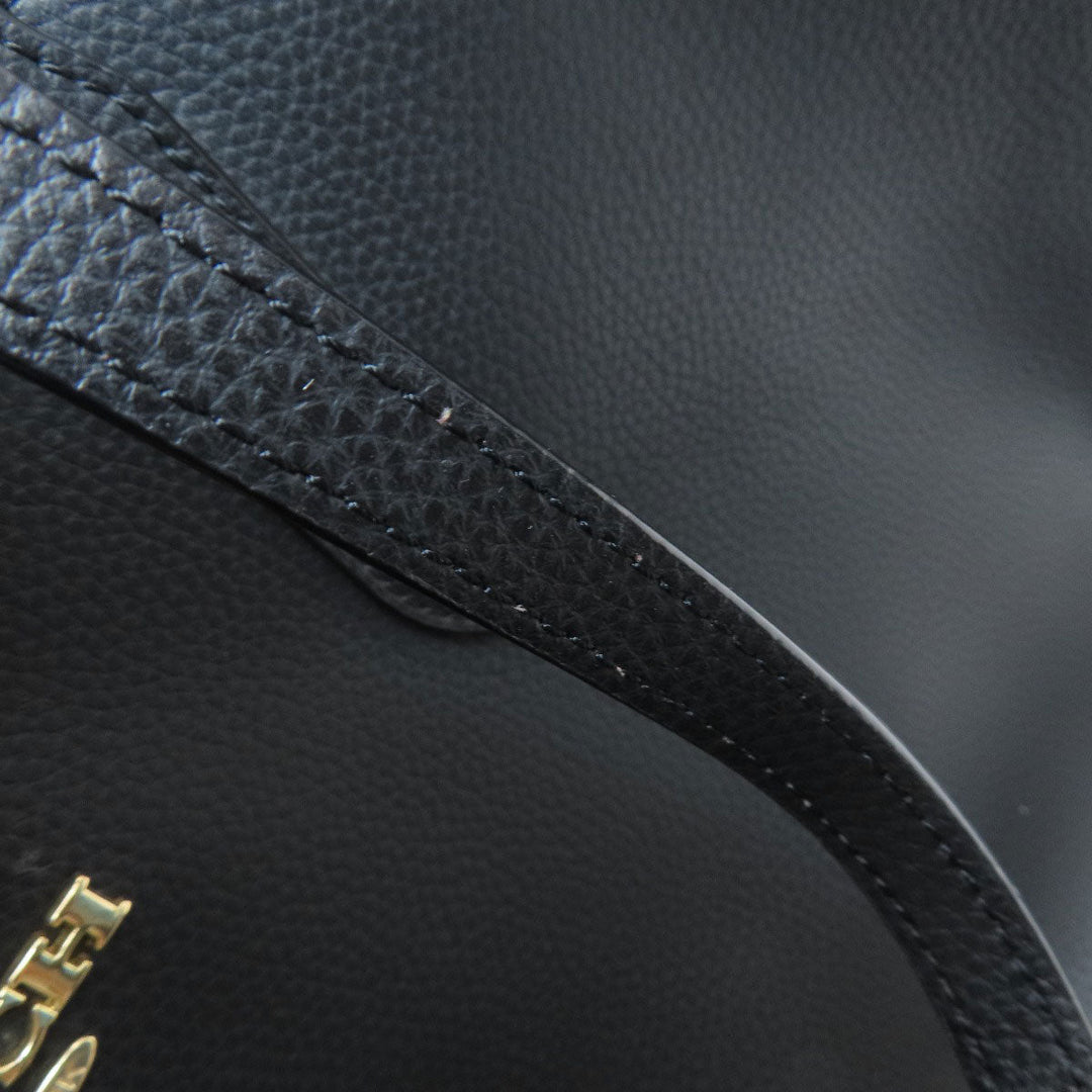 COACH Tote Bag F72673 leather black logo Women Used Authentic