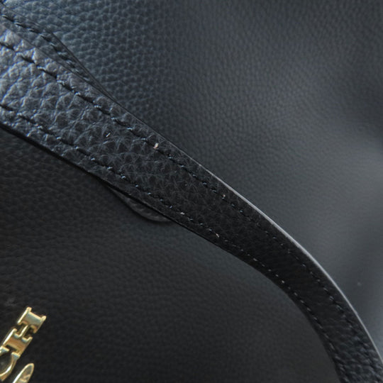 COACH Tote Bag F72673 leather black logo Women Used Authentic