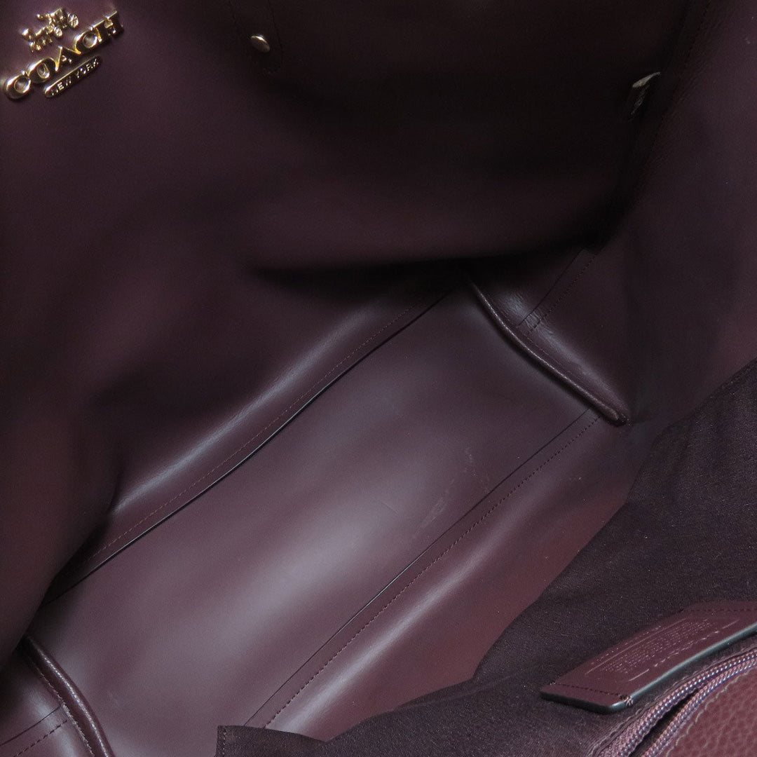 COACH Tote Bag F72673 leather black logo Women Used Authentic