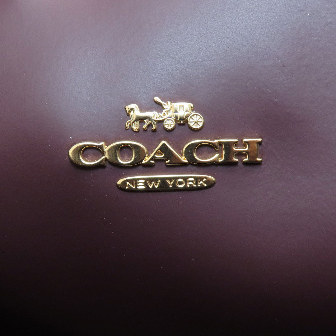 COACH Tote Bag F72673 leather black logo Women Used Authentic