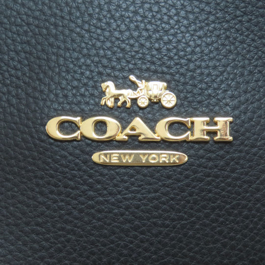 COACH Tote Bag F72673 leather black logo Women Used Authentic