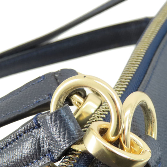 COACH Tote Bag F57526 PVC Navy logoMetal Women Used Authentic