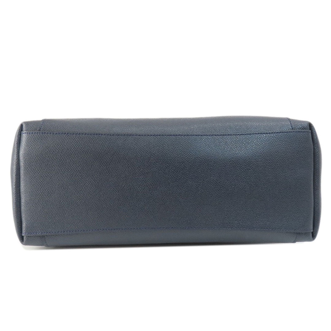 COACH Tote Bag F57526 PVC Navy logoMetal Women Used Authentic