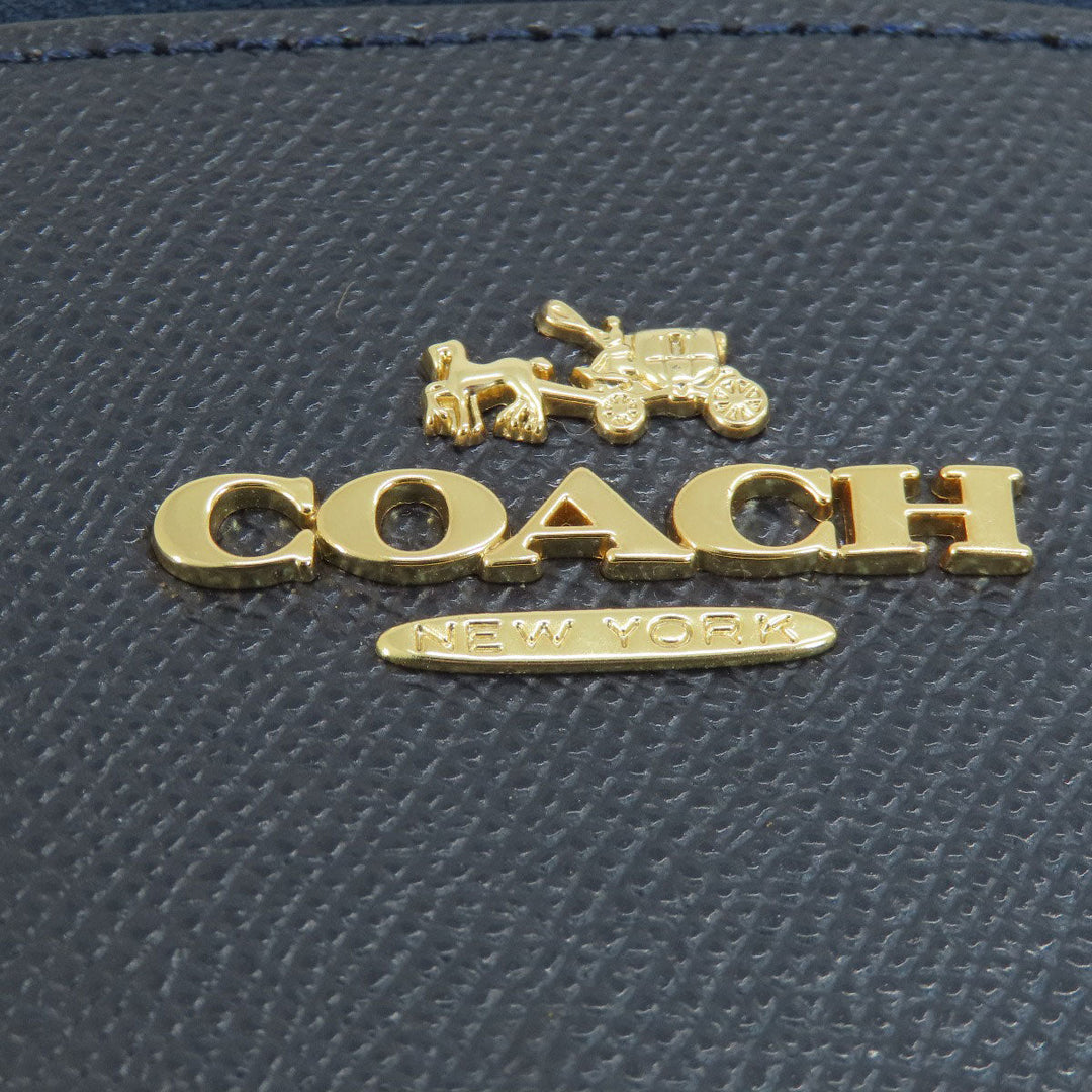 COACH Tote Bag F57526 PVC Navy logoMetal Women Used Authentic