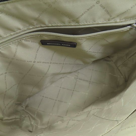 MICHAEL KORS Tote Bag leather Navy logo Women Used Authentic