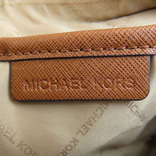 MICHAEL KORS Shoulder Bag Leather, Coated Canvas Brown MK signature Women Used Authentic