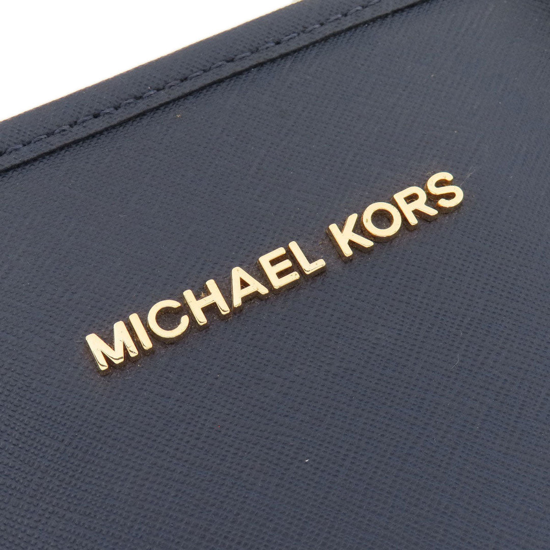 MICHAEL KORS Tote Bag PVC Navy logo Women Used Authentic