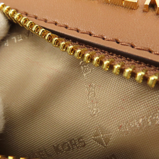 MICHAEL KORS Backpack Leather, Coated Canvas white MK signature Women Used Authentic