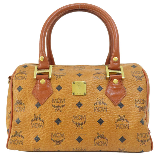 MCM Boston Duffel bag PVC Brown Mini Boston Women Used Authentic