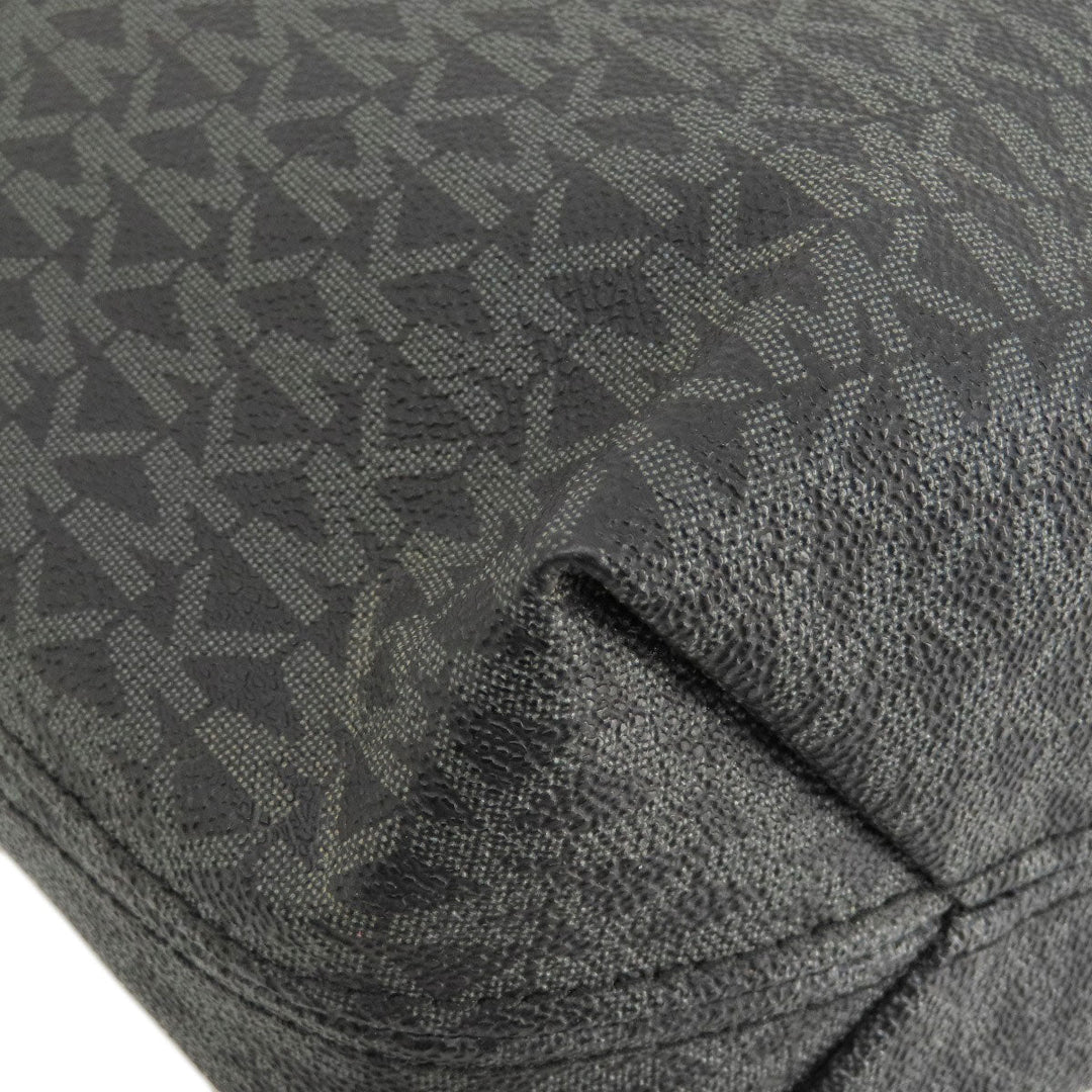 MICHAEL KORS Tote Bag Leather, Coated Canvas black MK signature Women Used Authentic