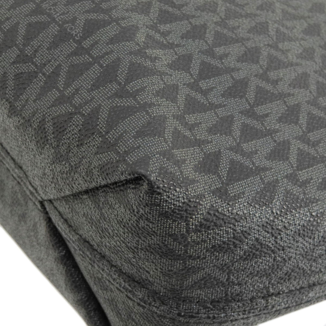 MICHAEL KORS Tote Bag Leather, Coated Canvas black MK signature Women Used Authentic