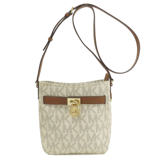 MICHAEL KORS Shoulder Bag PVC white MK signature Women Used Authentic