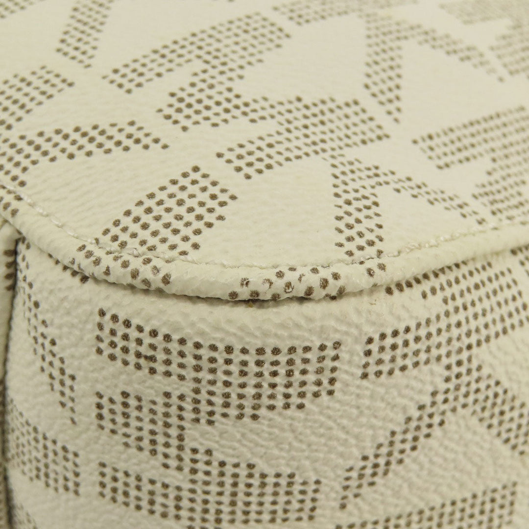 MICHAEL KORS Shoulder Bag PVC white MK signature Women Used Authentic