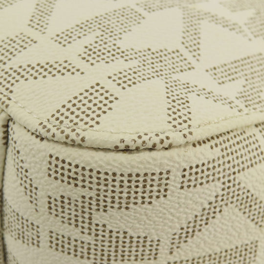 MICHAEL KORS Shoulder Bag PVC white MK signature Women Used Authentic